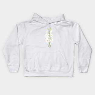 white lily branch watercolor and ink Kids Hoodie